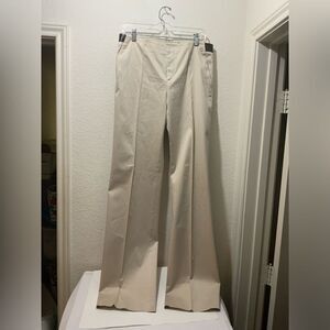 GUCCI dress pants   women’s Cotton Blend  leather trim Straight-Leg  44IT/8 US